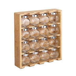 Kruidenrekje met 16 kruidenpotjes van glas - Keukenrek - specerijen