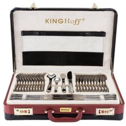 KINGHOFF 3504 - luxe bestekset koffer - 72 delig - 12 persoons - Modern bestek