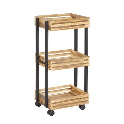 Beliani LETINO - Keukentrolley-lichte houtkleur-Ijzer