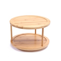 Decopatent® Kruidenrek - Fruitschaal Bamboe - Rond - Kruiden Carrousel