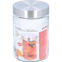 Alpina Voorraadpot 1200 Ml Aluminium/glas Zilver/transparant