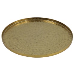 Dienblad/serveer tray Marbella - Metaal - goud - Dia 29 cm - Dienbladen