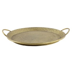 Dienblad/serveer tray Monaco - metaal/nikkel - goud - Dia 39 x 6 cm - Dienbladen