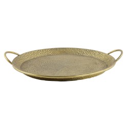 Dienblad/serveer tray Monaco - metaal/nikkel - goud - Dia 33 x 6 cm - Dienbladen