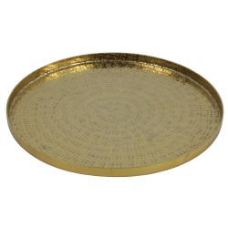 Dienblad/serveer tray Marbella - Metaal - goud - Dia 24 cm - Dienbladen