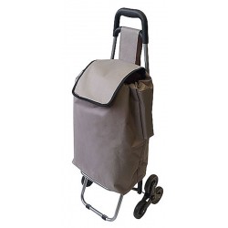 Boodschappentrolley met 6 wielen (beige / licht grijs)