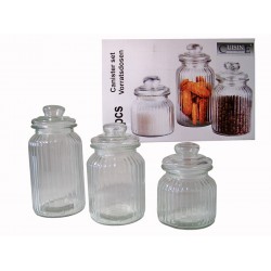 Cuisine Glazen voorraadpotten (set van 3)
