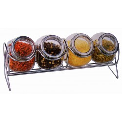 Cuisine Rek met 4 kruidenpotjes